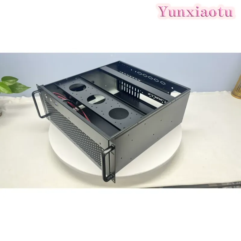8 Gpu 4U Server Chassis - 4Uサーバーシャーシ、EATXマザーボード対応8スロットケース、RTX4090 GPU用360mm水冷ラジエーター、ATX電源ユニット、USB3.0